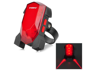 Фонарь OEM INBIKE Rechargeable Bicycle Safety Tail Warning 5-LED Red Laser 3-Mode Light - Red + Blac