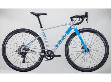 Велосипед Trinx Rise 2.1 Gravel (гравийный) (2023) (gray/ blue, 700C, 540мм.)