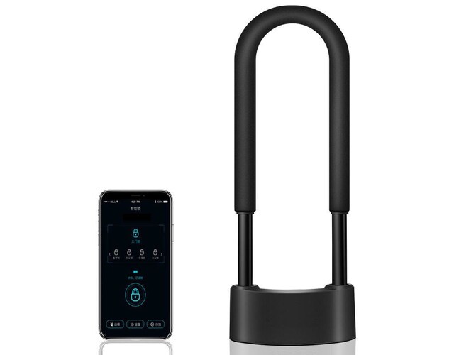 Велозамок противоугонный 4Bike 810L Bluetooth Smart Control, тип U-Lock, стальной, синий