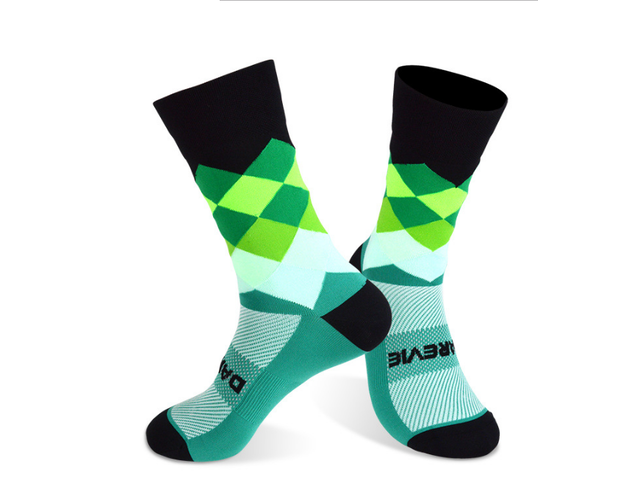 Носки велосипедные DAREVIE DVA013 black/green one size
