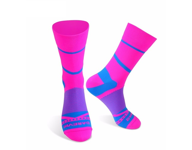 Носки велосипедные DAREVIE DVA013 blue/pink one size