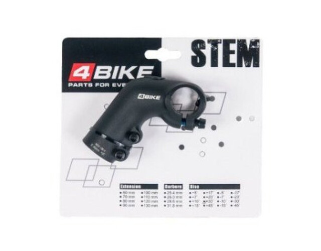 Вынос руля ''4BIKE'', алюминиевый, TDS-C614, L:40, R:+30°, D:25.4мм, инд упаковка, чёрный