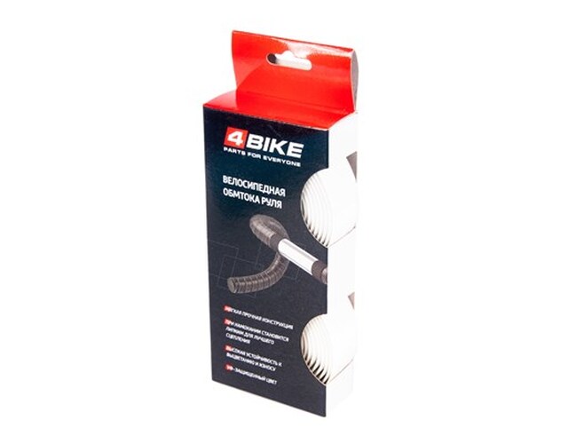 Обмотка руля 4BIKE гелевая с карбоновым рисунком белая