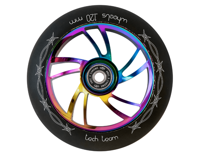 Колесо Tech Team для самоката Big Brock 120 мм, e-plated Neo Chrome