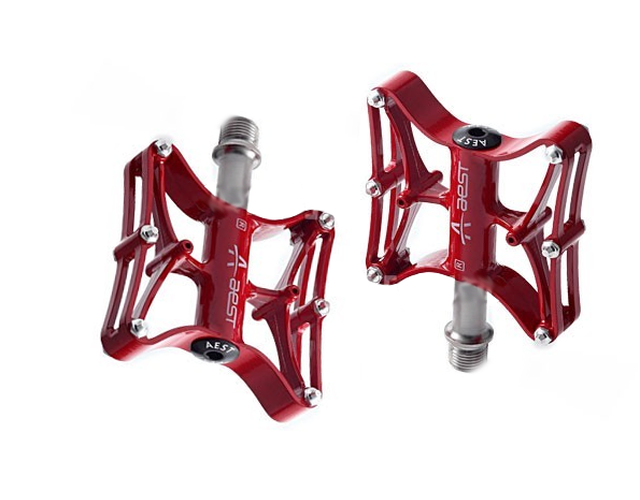 Педали AEST YMPD-12CR   red/grey/white/black