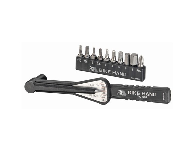 Ключ динамометрический BIKE HAND YC637+Bits Драйвер 1/4 ", диапазон: 2-10NM С битами: 2/2.5/3/4/56/8